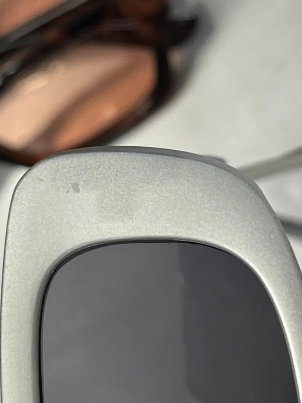AIRE Ceres Rectangular Sunglasses Matte Silver Gray Frame Black Lenses NWT